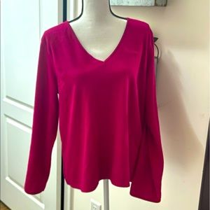 5/$25 DBC Vintage Fleece V neck Top Pink XL Comfortable